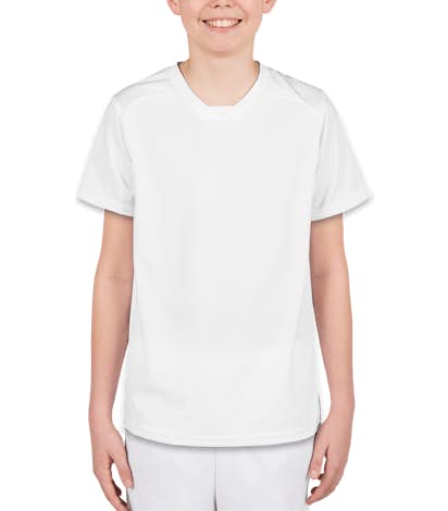 High Five Youth Contrast Performance Soccer Jersey - White / White