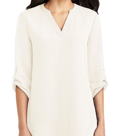 Port Authority Women's 3/4 Tunic Blouse - Ivory Chiffon