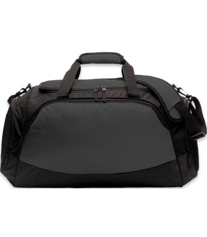 Large Active Duffel Bag - Screen Printed - Dark Charcoal / Black
