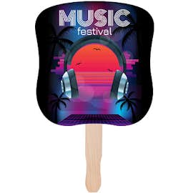 Full Color Hourglass Shaped Hand Fan
