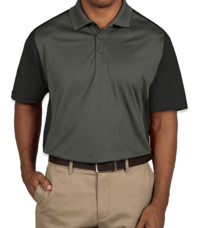 Sport-Tek Colorblock Performance Polo - Iron Grey / Black