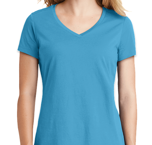 New Era Women's Heritage Blend V-Neck T-shirt - Color: Sky Blue