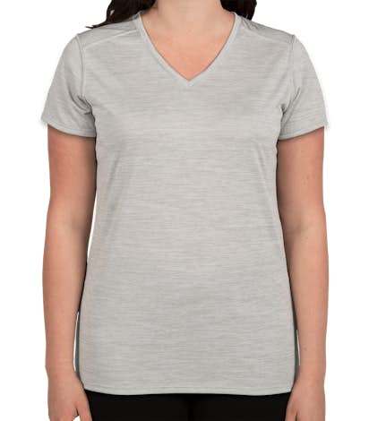 Augusta Women's Tonal Heather V-Neck Performance Shirt - Silver