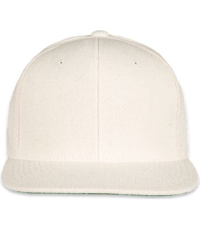 Yupoong Wool Flat Bill Snapback Hat - Natural