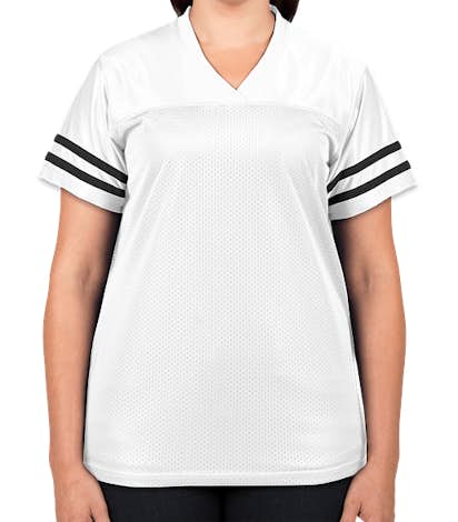 Sport-Tek Women's Replica Football Jersey - White / Black