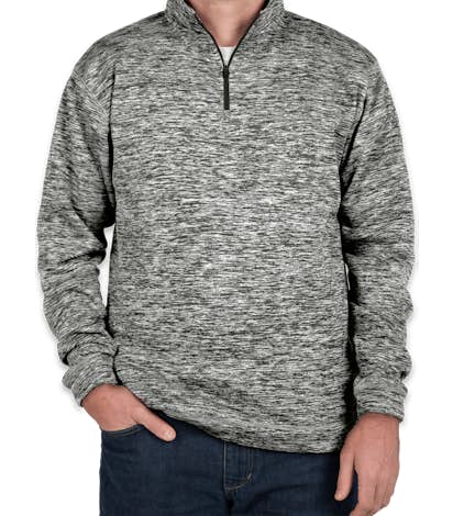 J. America Cosmic Quarter Zip Performance Pullover - Charcoal Fleck