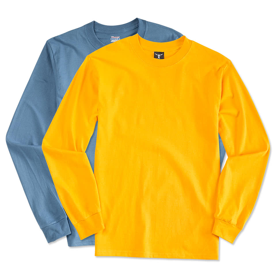 hanes long sleeve polo