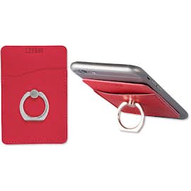 Debossed Tuscany Phone Wallet with Metal Ring Phone Stand