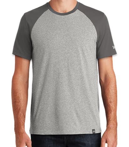 New Era Heritage Blend Short Sleeve Raglan T-shirt - Graphite / Light Graphite Twist