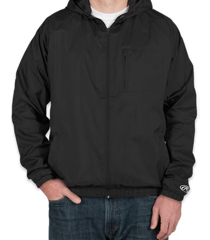 Rawlings Lined Full Zip Hooded Jacket - Black
