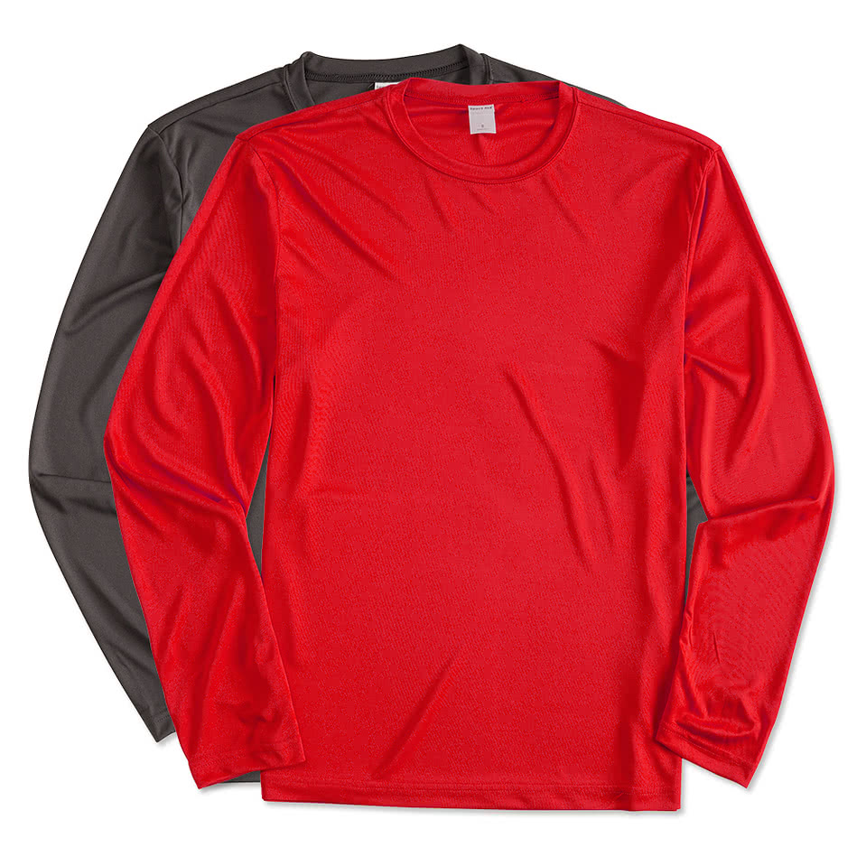 Custom SportTek Tall Competitor Long Sleeve Performance Shirt Design Long Sleeve Performance