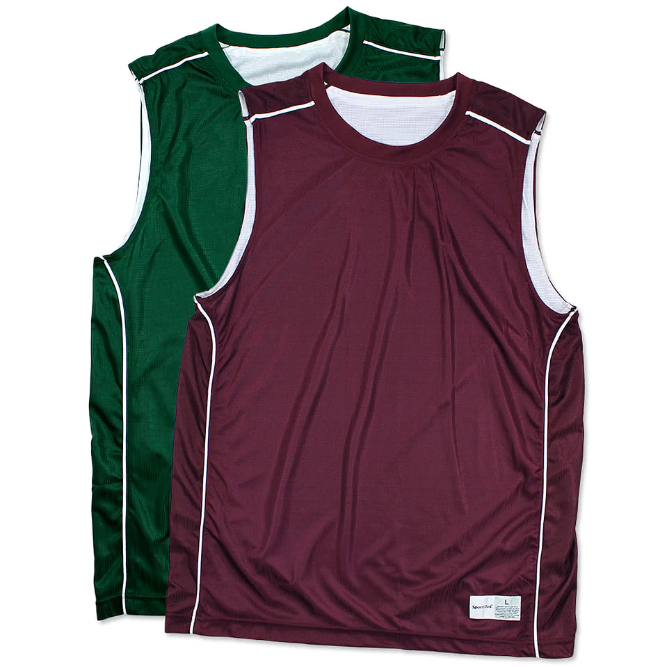 sleeveless mesh jersey