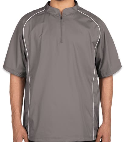 Rawlings Quarter Zip Baseball Short Sleeve Pullover - Steel
