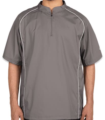 Rawlings Quarter Zip Baseball Short Sleeve Pullover - Steel