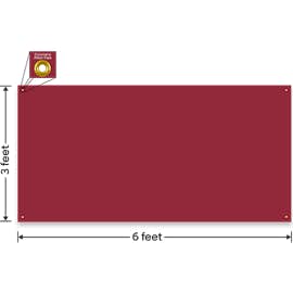 Full Color 6' x 3' Vinyl Banner - Color: Maroon