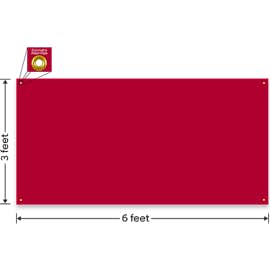 Full Color 6' x 3' Vinyl Banner - Color: Cardinal