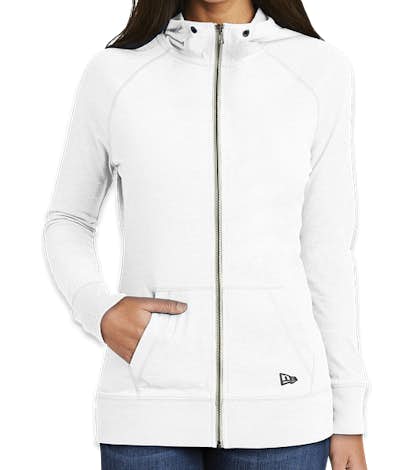 New Era Women's Sueded Lightweight Zip Hoodie - White