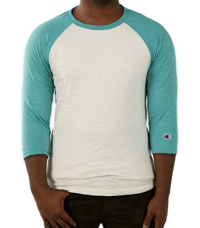 Champion Premium Fashion Raglan T-shirt - Chalk White / Bright Sage