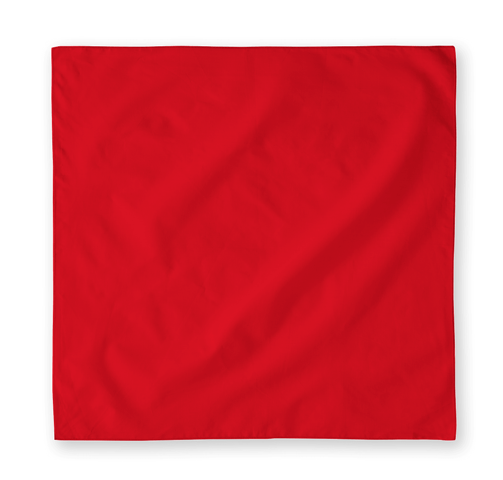 Augusta 100% Cotton Solid Bandana (Centered Design) in Red
