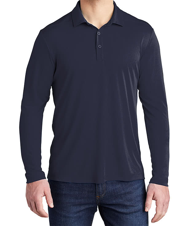 Custom SportTek UPF 50 Long Sleeve Performance Polo Design Screen
