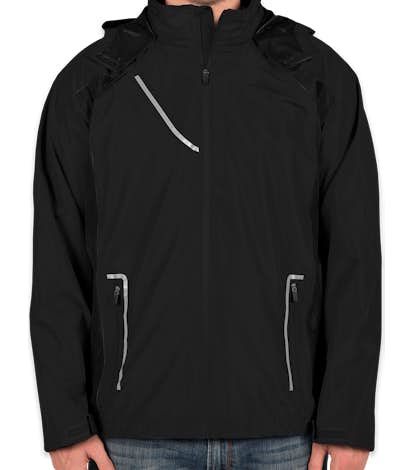 Team 365 Waterproof Hooded Jacket - Black / Black