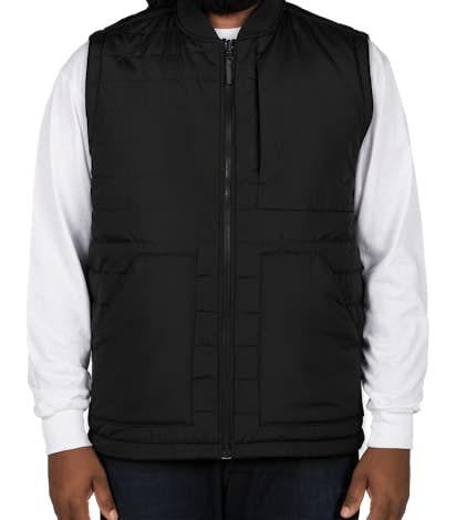 Harriton Puffer Reversible Vest - Black / Dark Charcoal
