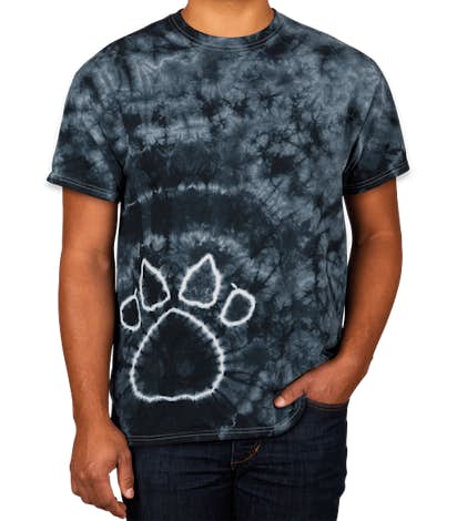 Dyenomite Paw Print Tie-Dye T-shirt - Black