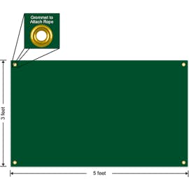 Full Color 5' x 3' Vinyl Banner - Color: Forest Green