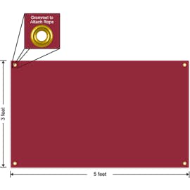 Full Color 5' x 3' Vinyl Banner - Color: Maroon