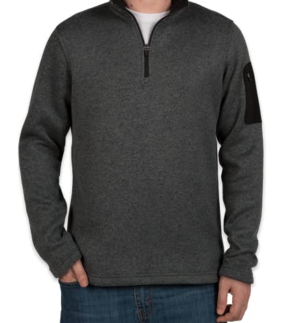 Charles River Quarter Zip Sweater Fleece Pullover - Charcoal Heather