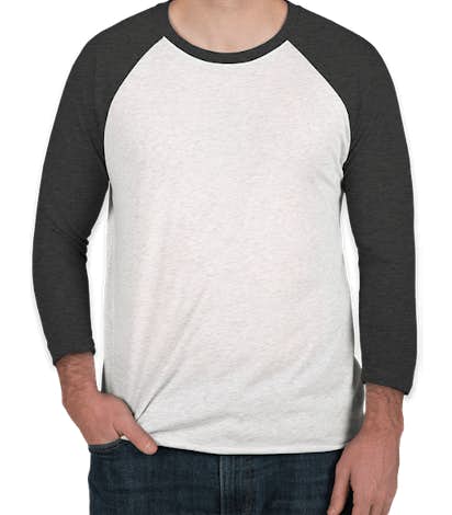 Next Level Tri-Blend Baseball Raglan - Vintage Black / Heather White