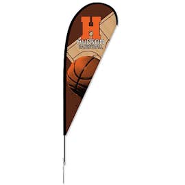 Full Color 2' x 6' Portable Teardrop Banner with Ground Stake