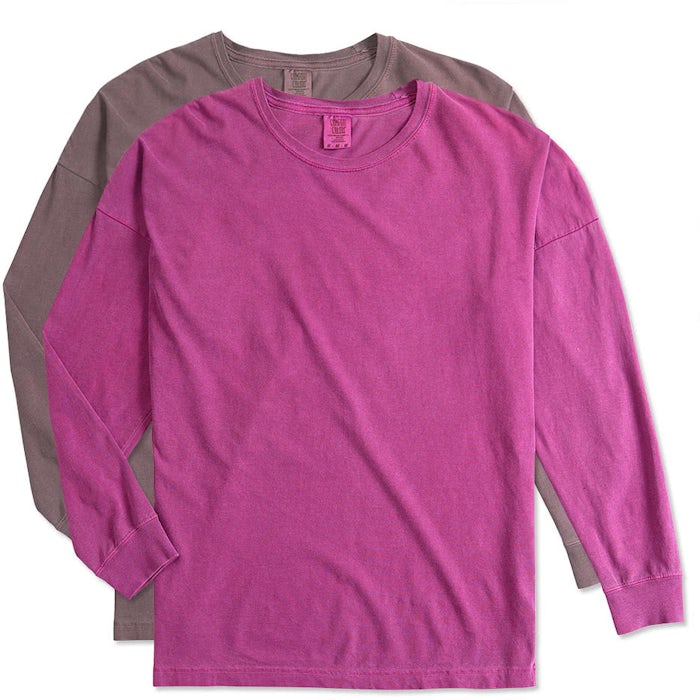 Custom Comfort Colors Women S Drop Shoulder Long Sleeve T Shirt