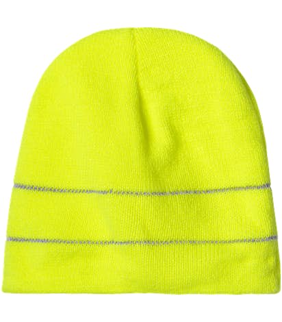 Bayside USA-Made Reflective Safety Beanie - Safety Green / Reflective