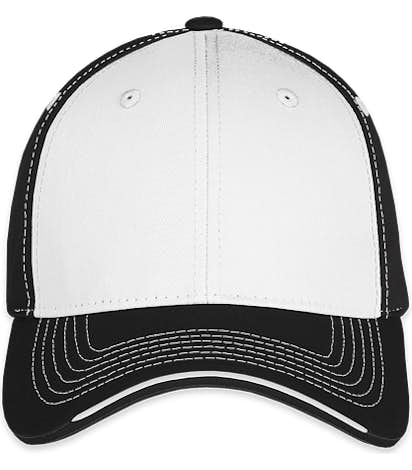 Sportsman Tri-Color Contrast Stitched Hat - White / Black