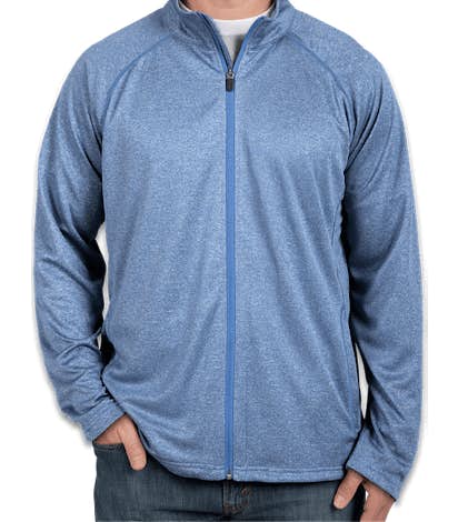 Devon & Jones Heather Performance Full Zip - French Blue Heather