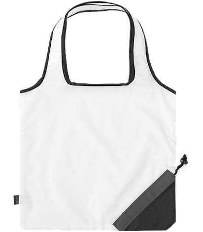 Contrast Foldaway Shopper Tote - White / Black