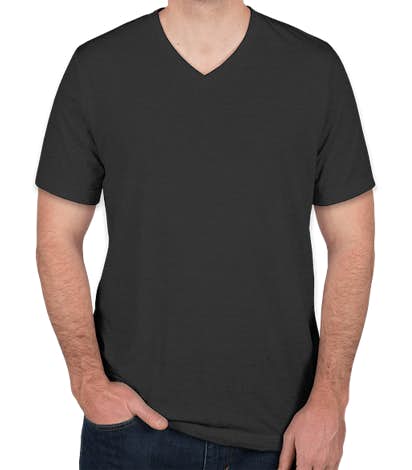 Bella + Canvas Tri-Blend V-Neck T-shirt - Charcoal Black Tri-Blend