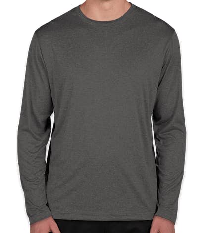 Sport-Tek Heather Contender Long Sleeve Performance Shirt - Graphite Heather