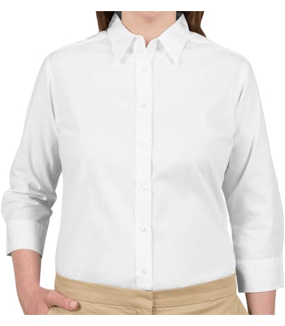 Port Authority Women's 3/4 Sleeve Easy Care Twill Shirt - White