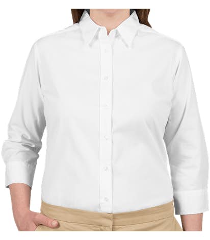 Port Authority Women's 3/4 Sleeve Easy Care Twill Shirt - White