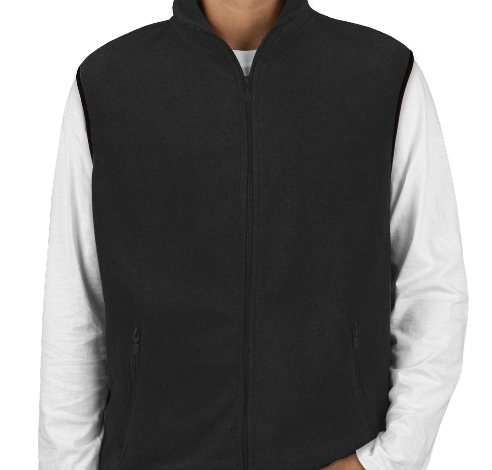 Harriton Fleece Vest - Embroidered in Black