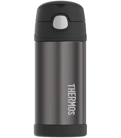 Thermos 12 oz. Stainless Steel Kids Water Bottle with Straw - Black