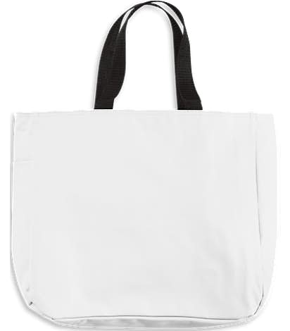 Port Authority Durable Side Pocket Poly Canvas Tote - White