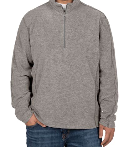 Port Authority Heather Half Zip Microfleece Pullover - Pearl Grey Heather