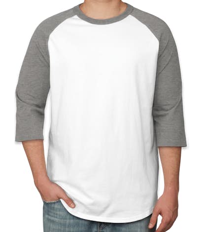 Sport-Tek Baseball Raglan - White / Heather Grey