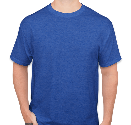 Hanes EcoSmart® 50/50 T-shirt - Color: Heather Blue