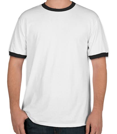 Port & Company Ringer T-shirt - White / Jet Black