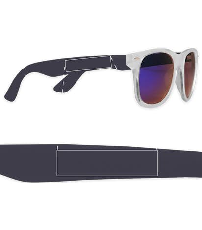 Sun Ray Mirrored Sunglasses - Navy Blue