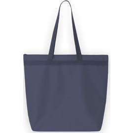 Large Recycled Poly Zippered Tote - Color: Navy